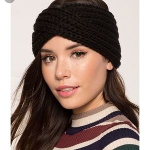 Black knitted winter Headband